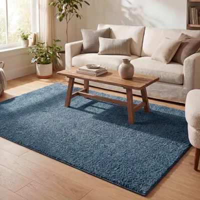 Produktbild von Volero - Teppich Hochflor - Lofty Blau - 200x290 cm - Wohnzimmer, Esszimmer, Schlafzimmer - Ländlich, Modern, Skandinavisch