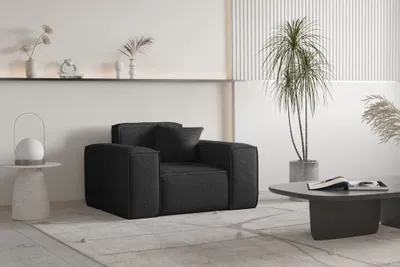 Productafbeelding van Designfauteuil CELES PREMIUM, bekleed met stof Ascot in de kleur zwart
