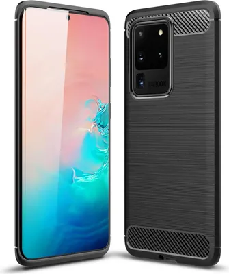 Immagine prodotto di Custodia in TPU per Samsung Galaxy S20 Ultra Custodia protettiva per telefono cellulare con aspetto in carbonio