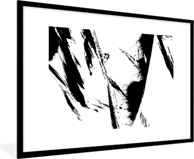 Produktbild von MuchoWow® Gerahmtes Poster Farbe - Schwarz - Abstrakt 90x60 cm - Poster mit Schwarzem Bilderrahmen Wandposter Rahmen Foto Bilder - Wanddekoration - Fotos