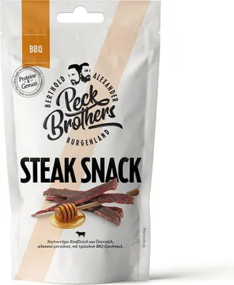 Produktbild von STEAK SNACK BBQ 30g - Proteinreiches Trockenfleisch vom Rind mit Honig - Getrocknetes High Protein Dörrfleisch
