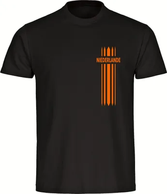 Produktbild von multifanshop Herren T-Shirt - Niederlande - Streifen, schwarz, Größe L