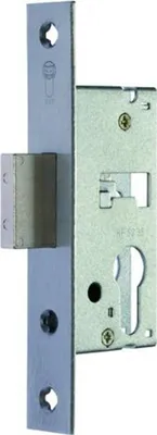 A close-up, studio shot of a door lock mechanism.