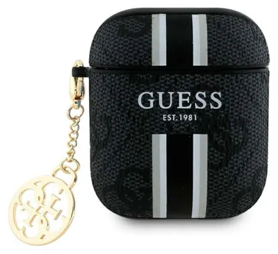 Zdjęcie produktu dla Guess GUA2P4RPSK AirPods 1/2 cover       czarny/black 4G Printed Stripes Charm