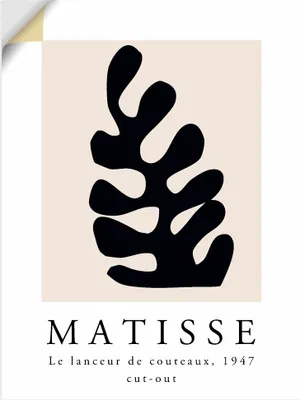 Produktbild von ARTland Wandbild, selbstklebend Matisse der Messerwerfer - schwarz Größe: 90x120 cm