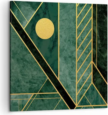 Produktbild von Bild auf Leinwand - Leinwandbild - Einteilig - Grün Stück geometrisch - 50x50cm - Wand Bild - Wanddeko - Wandbilder - Leinwanddruck - Bilder - Wanddekoration - Leinwand bilder - AC50x50-4797