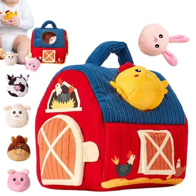 Produktbild von Montessori Babyspielzeug Weiche Tiere & Haus 6-12 Monate für Sinnesentwicklung