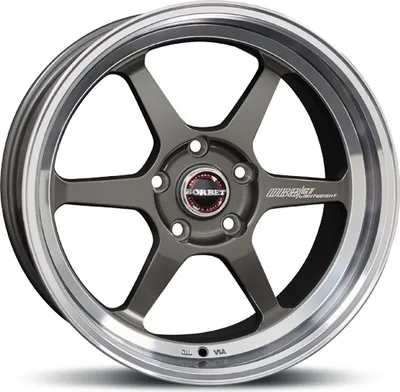 A single car wheel is shown against a white background.