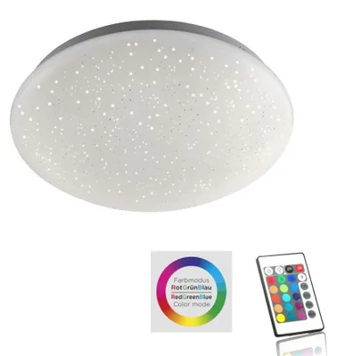 Immagine prodotto di LED, plafoniera, acciaio, bianco, effetto stelle, diametro 25 cm