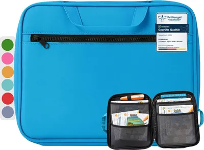 Image de bunnyboo TipToi Tasche -  Platz für bis zu 8 Bücher - mit Einsatz , Kabel und Batteriefach - Tasche für TipToi Stift gehört in jedes Starterset (Blau)