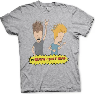Produktbild von Beavis and Butt-Head Headbanging T-Shirt - Large - HeatherGrey