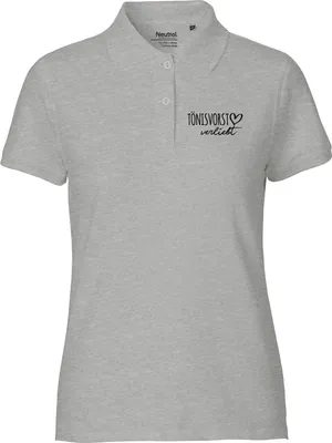 Produktbild von Huuraa Damen Polo Shirt Tönisvorst verliebt L Sport Grey Bio Baumwolle Fairtrade Poloshirt Geschenkidee