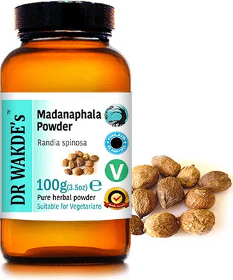 Produktbild von DR WAKDE'S Madanaphala Pulver (Randia spinosa) - 100 g (3,5 Unzen) | Rein, Raw & Getrocknetes Pulver | Ayurveda-Kräuter | Vegan | Nichts hinzugefügt