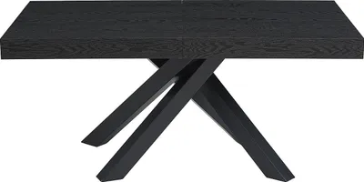 Produktbild von Klappbarer 6- bis 10-Sitzer Esstisch aus MDF und Metall - Schwarz - CATONAV