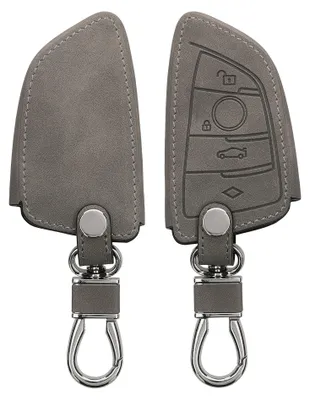 Obrázok produktu pre Puzdro na kľúče kwmobile pre BMW s 3 tlačidlami Smart Key – puzdro na autokľúče – puzdro na kľúče z umelej kože v šedej farbe