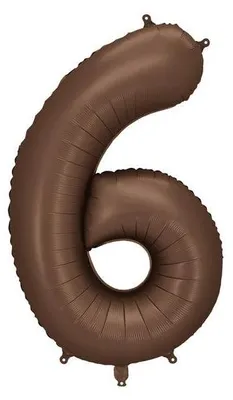 Produktbild von Folienballon Zahl 6 in Braun 86cm