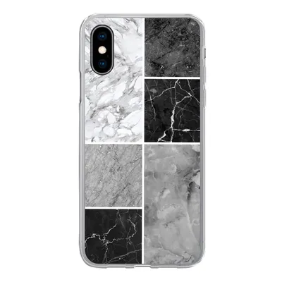 Produktbild von MuchoWow® Handyhülle Schutzhülle Hülle für iPhone X Marmor - Schwarz - Weiß Silikon Softcase Handy Hülle - Handyhülle