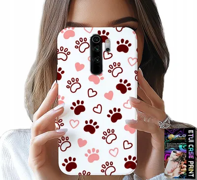 Immagine prodotto di Custodia Per Xiaomi Redmi 9 - Zampe Di Cane Su Sfondo Bianco, Cane, Gatto, Orso