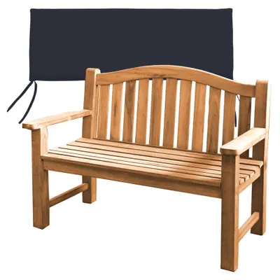 Produktbild von Teako Design Teakholz Gartenbank Catania Extra Stark 120cm mit Kissen schwarz