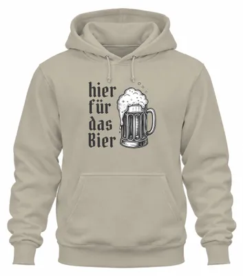 Produktbild von Hier für das Bier Trachtenshirt Lederhose JGA Hoodie Kapuzenpullover, Natur, S