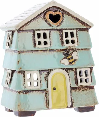 Productafbeelding van Village Pottery Aqua Blue Bijenkorf Huis Theelichthouder