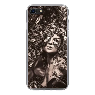 Produktbild von MuchoWow® Handyhülle Schutzhülle Hülle für iPhone 8 Frau - Tiere - Pflanzen Silikon Softcase Handy Hülle - Schutzhaube