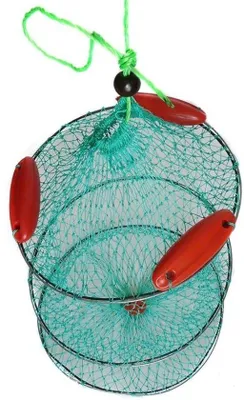 Zdjęcie produktu dla Unyqoos® Pływająca siatka do łowienia ryb do łodzi – siatka z 3 elementami pływającymi, otwór o średnicy ok. 40 cm, głębokość siatki ok. 60 cm, kolor czarny