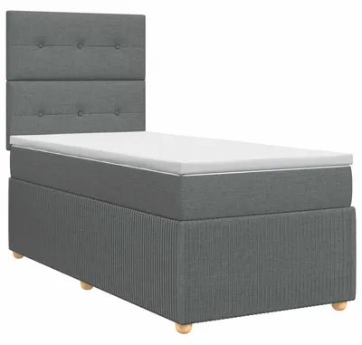 Immagine prodotto di vidaXL Letto a molle con materasso grigio scuro 80 x 200 cm in tessuto