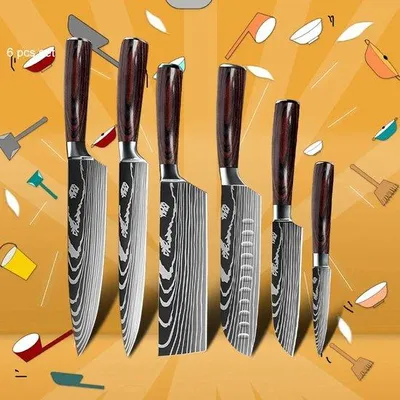 Produktbild von Famanu Küchenmesser - Japanisches Chefmesser aus 7CR17 440C Edelstahl - 15 cm Klinge