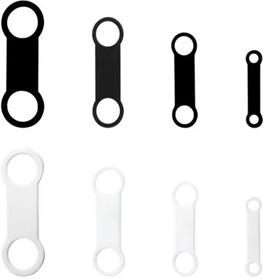 Immagine prodotto di Placchette di identificazione per cani - Confezione da 8 - Cinghie in silicone intercambiabili - Ecocompatibili - Disponibili in diverse misure: S/M/L/XL - Adatte per collari - Colori: nero/bianco