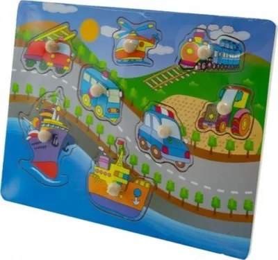 Productafbeelding van Houten puzzel, vormpuzzel, 30x22,5 cm - Straat