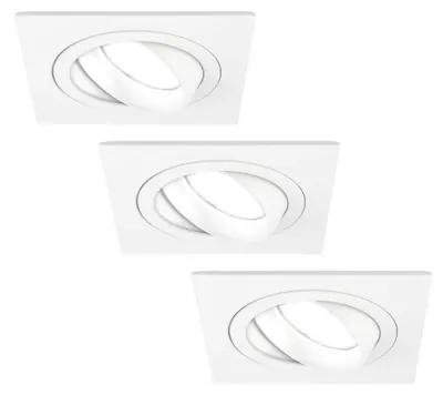 Produktbild von Ledvion 3er Set LED Einbaustrahler Weiss 3W dimmbar Kaltweiss