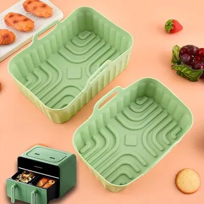 Image de Moules en silicone pour friteuse à air chaud - Lot d'accessoires de différentes tailles et couleurs