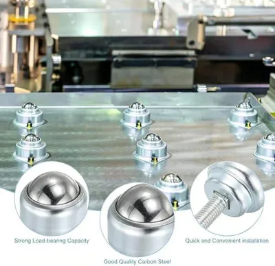Produktbild von 10 Stück Schwenkkugelrollen aus Kohlenstoffstahl, Lenkrollen mit M5-Gewindestange, Mini-Kugellager für Möbel und Förderbänder
