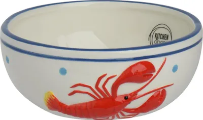 Produktbild von Schale Keramik 15x6cm mit Hummer Motiv Weiß Rot Blau