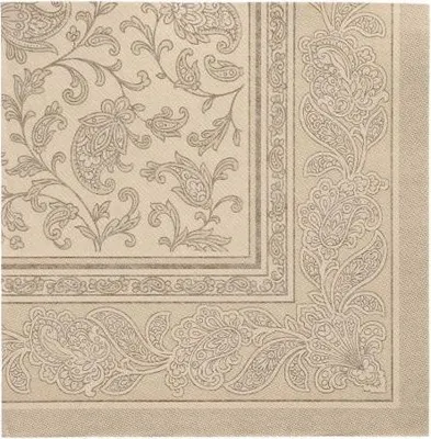 Produktbild von 160 Servietten "ROYAL Collection" 1/4-Falz 40 cm x 40 cm sand "Ornaments"