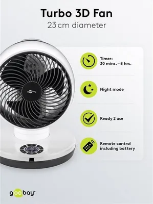 Image de ventilateur de sol 9 pouces 3D avec télécommande et minuterie