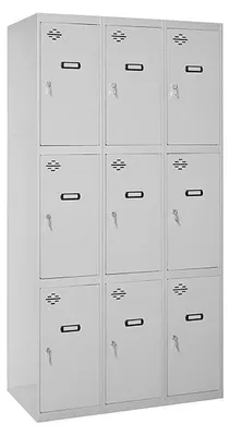 Image de Casier-armoire Simonlocker Desm. 3 Portes 3/9 300 (900) Gris Gris Taquilla 1800x900x500 - Simonrack