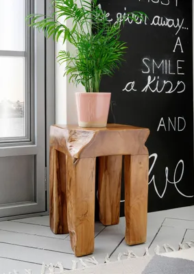 Produktbild von Root Vier Fuß Hocker Teak Natur