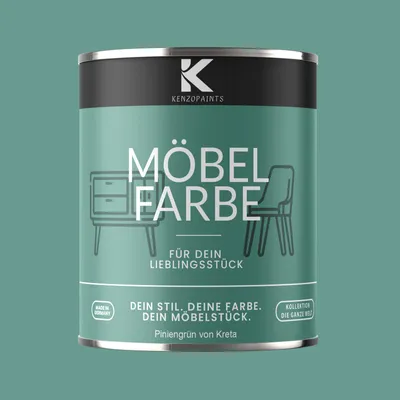 Produktbild von Kenzopaints 750ml Möbelfarbe Möbellack - Piniengrün von Kreta