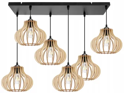 Immagine prodotto di Lampada a sospensione, lampadario da soffitto, legno, paralume LED