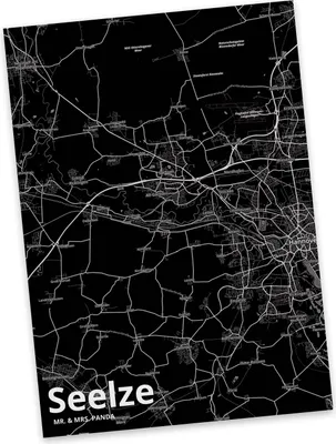 Produktbild von Mr. & Mrs. Panda Postkarte Seelze - Geschenk, Stadt, Grußkarte, Ansichtskarte, Postkarten, Ansichtskarten, Dorf Karte Landkarte Map Stadtplan, einzelkarte