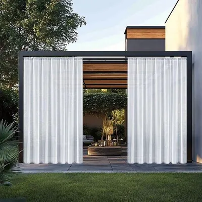 Produktbild von Wasserfeste, raumteilende Trägerhor, mit Stangenbefestigung, für Pergola, 132 cm x 213 cm, weiß