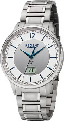 Produktbild von Regent Titan Herren Uhr FR-250 Analog-Digital Armbanduhr silber Funkuhr D2URFR250