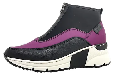 Image de Chaussures de randonnée pour femmes Rieker, bottes, fermeture éclair, noir, style décontracté
