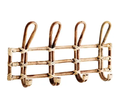 Produktbild von Wandgarderobe aus Bambus, Maße ca. 52x11x27 cm | Bambus-Kleiderständer