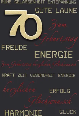 Produktbild von 70. Geburtstag - Glückwunschkarte im Format 11,5 x 17 cm mit