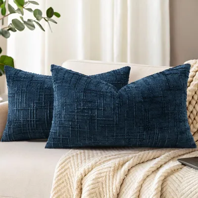 Produktbild von Kissenbezug Chenille, 30x50 cm - Set aus 2 - Lendenkissenbezug - Weich - Für Sofa