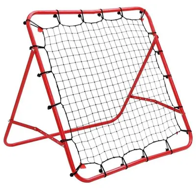 Obrázek produktu pro Nastavitelná fotbalová odrazová síť – tréninková síť – 100x100 cm – s nastavitelným úhlem – pro trénink střel a přihrávek – červená