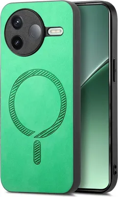 Immagine prodotto di Custodia MagSafe per Xiaomi Poco F7 Pro - Cover posteriore Phonesta Retro Vegan Leather - Verde